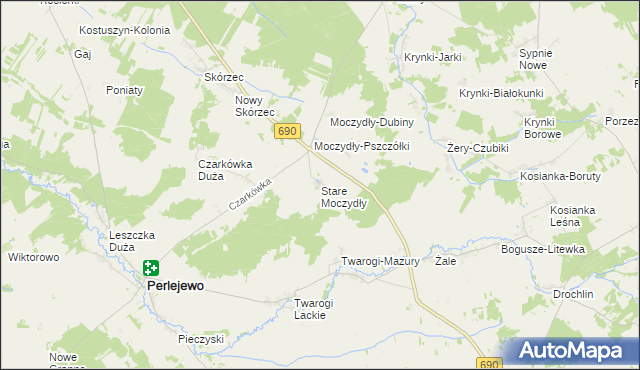 mapa Stare Moczydły, Stare Moczydły na mapie Targeo