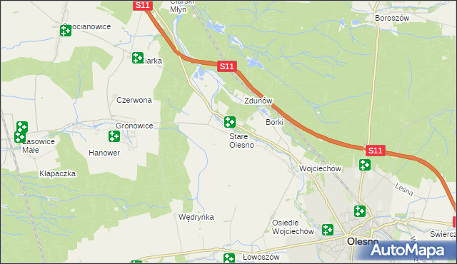 mapa Stare Olesno, Stare Olesno na mapie Targeo