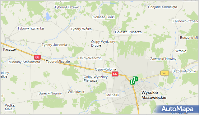 mapa Stare Osipy, Stare Osipy na mapie Targeo