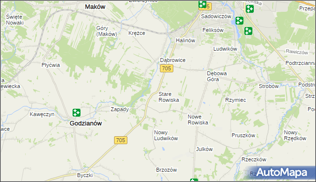 mapa Stare Rowiska, Stare Rowiska na mapie Targeo