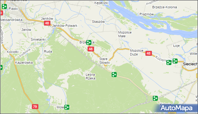 mapa Stare Słowiki, Stare Słowiki na mapie Targeo