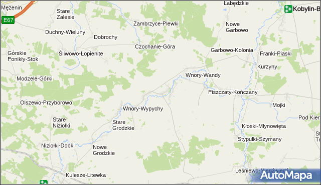 mapa Stare Wnory, Stare Wnory na mapie Targeo