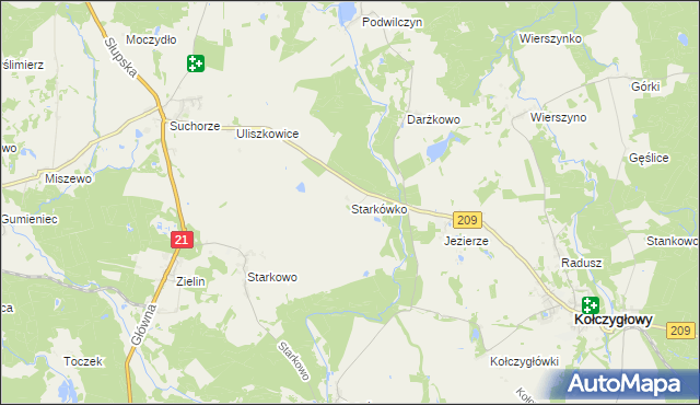 mapa Starkówko, Starkówko na mapie Targeo