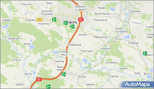 mapa Starochęciny, Starochęciny na mapie Targeo