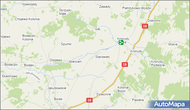 mapa Starowieś gmina Boćki, Starowieś gmina Boćki na mapie Targeo