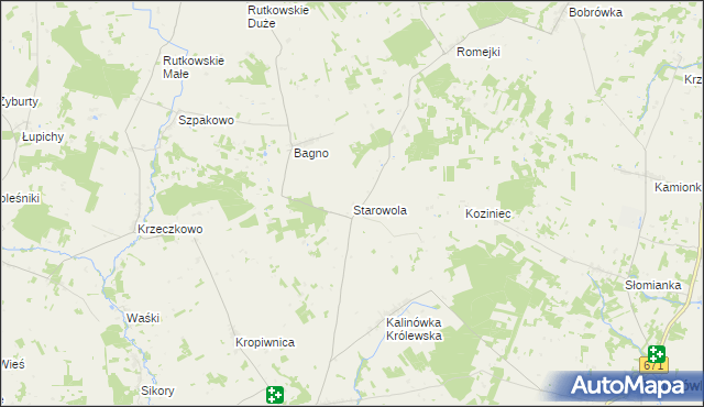 mapa Starowola gmina Jaświły, Starowola gmina Jaświły na mapie Targeo