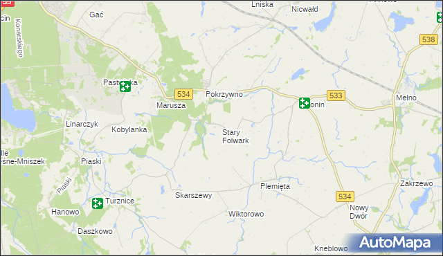 mapa Stary Folwark gmina Grudziądz, Stary Folwark gmina Grudziądz na mapie Targeo