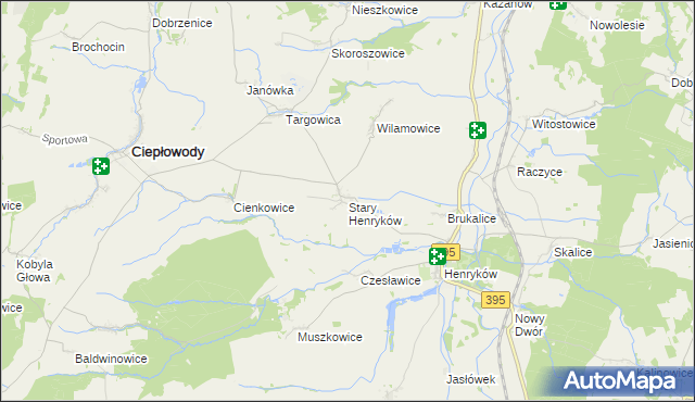 mapa Stary Henryków, Stary Henryków na mapie Targeo