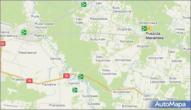 mapa Stary Karolinów, Stary Karolinów na mapie Targeo