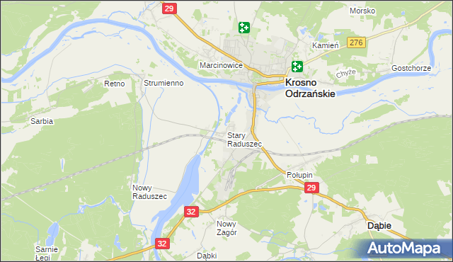 mapa Stary Raduszec, Stary Raduszec na mapie Targeo