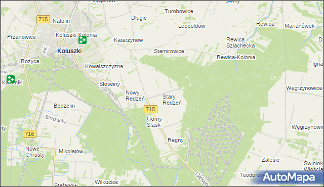 mapa Stary Redzeń, Stary Redzeń na mapie Targeo