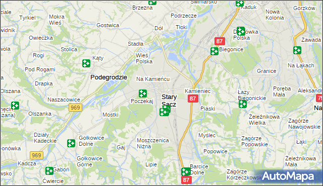 mapa Stary Sącz, Stary Sącz na mapie Targeo