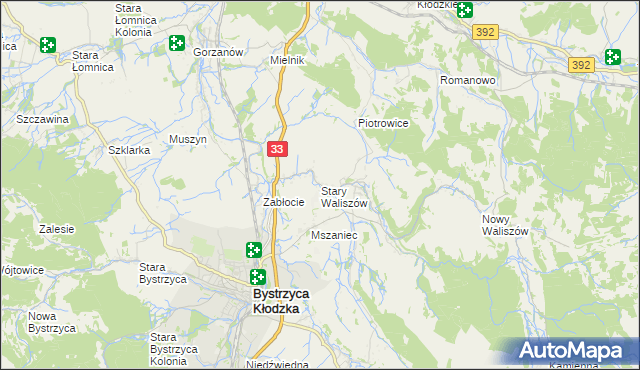 mapa Stary Waliszów, Stary Waliszów na mapie Targeo