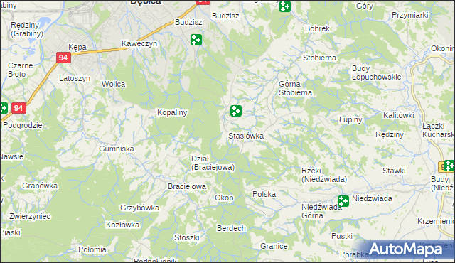 mapa Stasiówka gmina Dębica, Stasiówka gmina Dębica na mapie Targeo