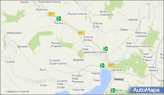 mapa Staw Ujazdowski-Kolonia, Staw Ujazdowski-Kolonia na mapie Targeo