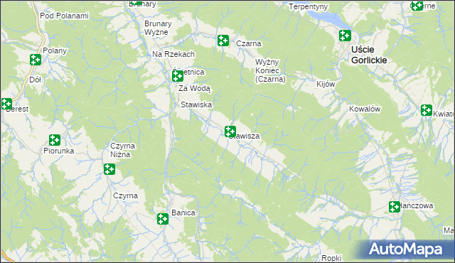 mapa Stawisza, Stawisza na mapie Targeo