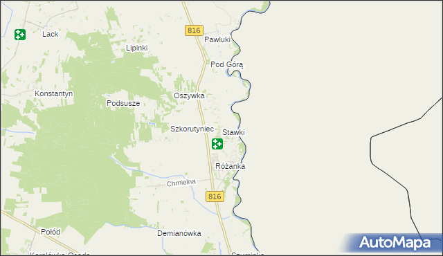 mapa Stawki gmina Włodawa, Stawki gmina Włodawa na mapie Targeo