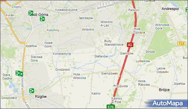 mapa Stefanów gmina Brójce, Stefanów gmina Brójce na mapie Targeo