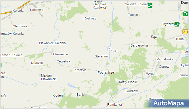 mapa Stefanów gmina Dorohusk, Stefanów gmina Dorohusk na mapie Targeo
