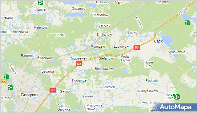 mapa Stefanów gmina Gostynin, Stefanów gmina Gostynin na mapie Targeo