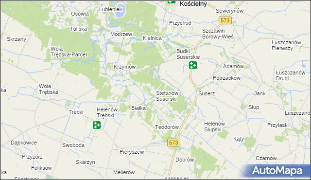 mapa Stefanów Suserski, Stefanów Suserski na mapie Targeo