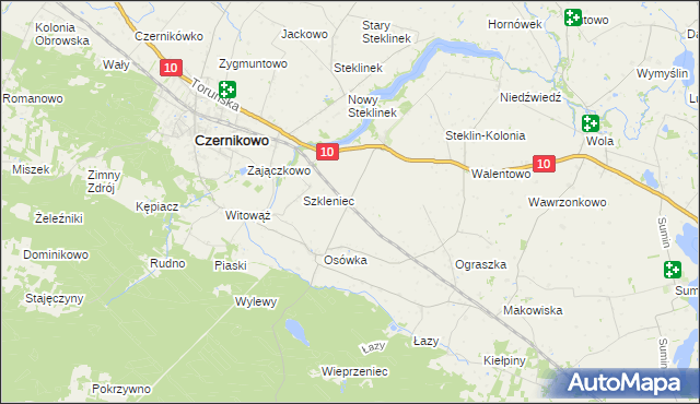 mapa Steklin, Steklin na mapie Targeo