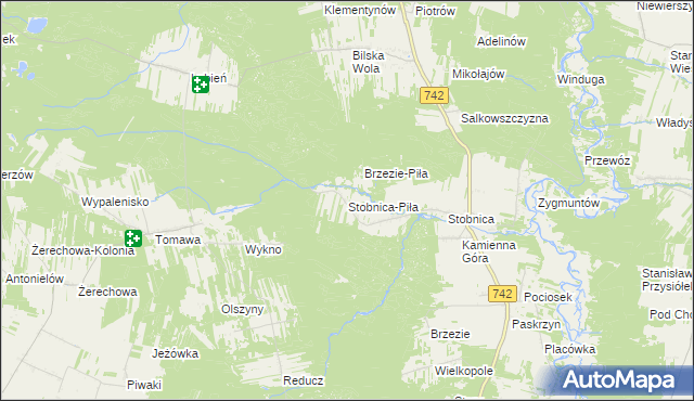 mapa Stobnica-Piła, Stobnica-Piła na mapie Targeo