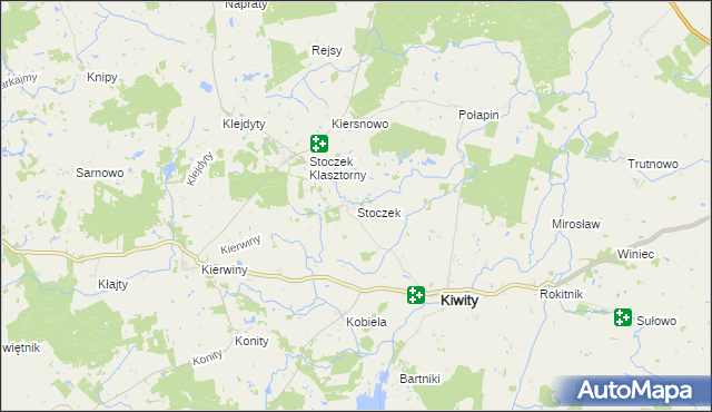 mapa Stoczek gmina Kiwity, Stoczek gmina Kiwity na mapie Targeo