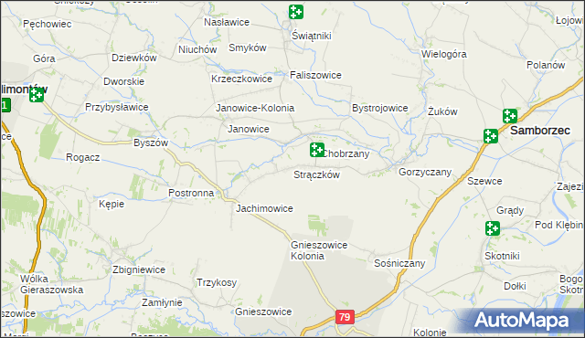 mapa Strączków, Strączków na mapie Targeo