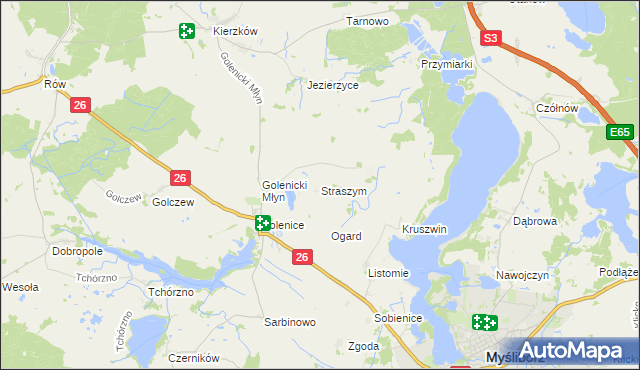 mapa Straszym, Straszym na mapie Targeo