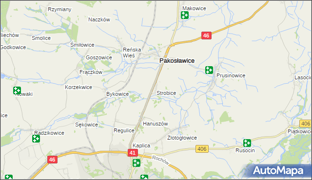 mapa Strobice, Strobice na mapie Targeo