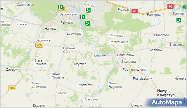 mapa Strobów, Strobów na mapie Targeo