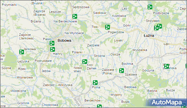 mapa Stróżna, Stróżna na mapie Targeo