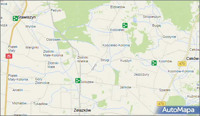 mapa Strugi gmina Żelazków, Strugi gmina Żelazków na mapie Targeo