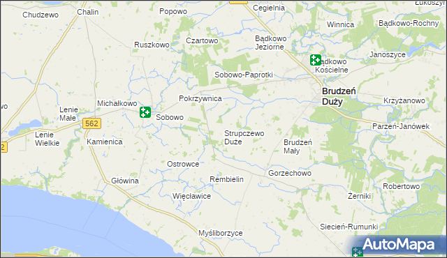 mapa Strupczewo Duże, Strupczewo Duże na mapie Targeo