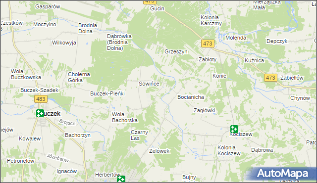 mapa Strupiny, Strupiny na mapie Targeo