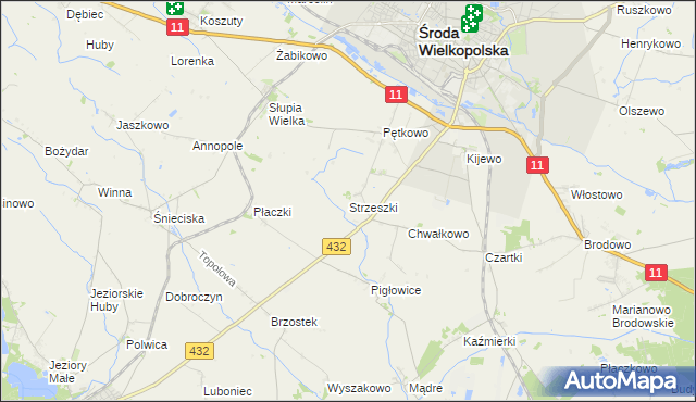 mapa Strzeszki, Strzeszki na mapie Targeo