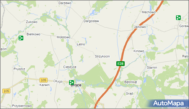 mapa Strzykocin, Strzykocin na mapie Targeo