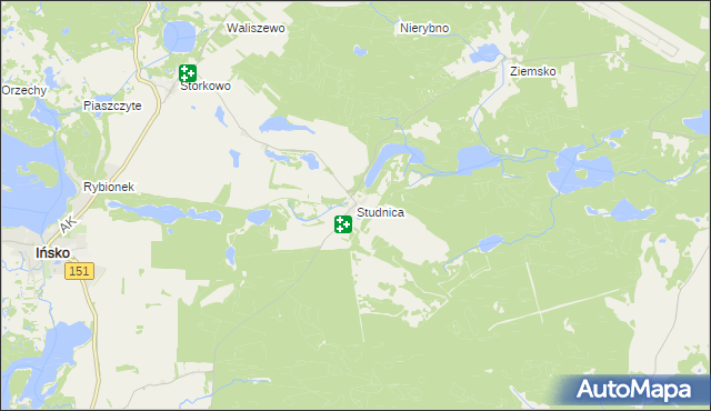 mapa Studnica gmina Ińsko, Studnica gmina Ińsko na mapie Targeo