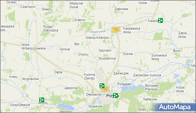 mapa Studzienice gmina Przytyk, Studzienice gmina Przytyk na mapie Targeo