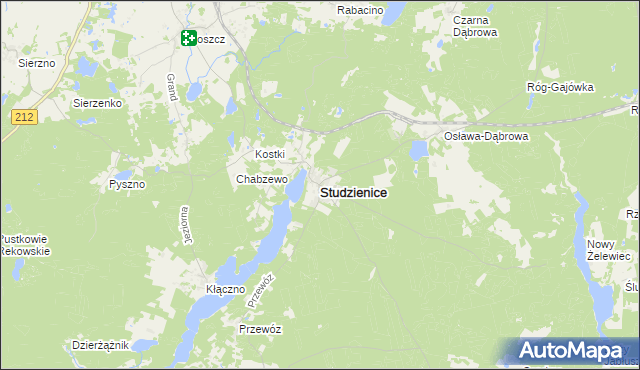 mapa Studzienice powiat bytowski, Studzienice powiat bytowski na mapie Targeo