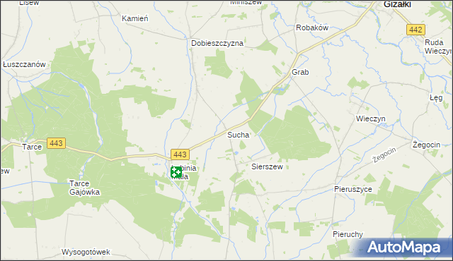 mapa Sucha gmina Żerków, Sucha gmina Żerków na mapie Targeo