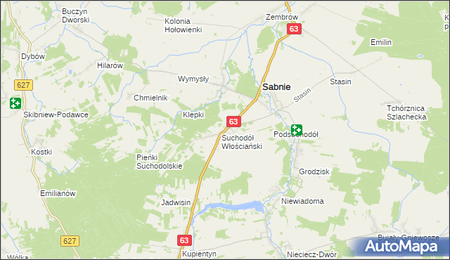 mapa Suchodół Szlachecki, Suchodół Szlachecki na mapie Targeo