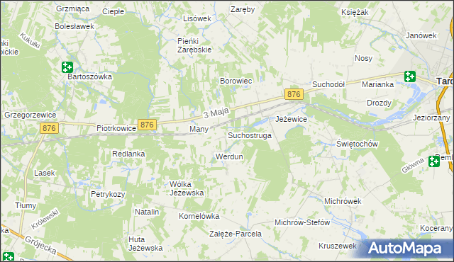 mapa Suchostruga, Suchostruga na mapie Targeo