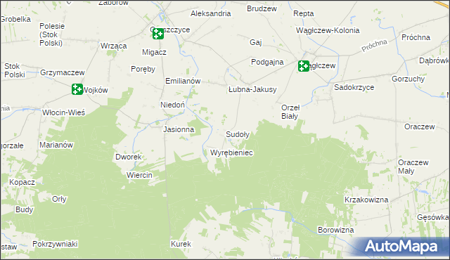 mapa Sudoły, Sudoły na mapie Targeo