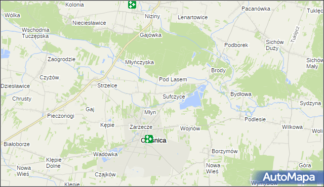 mapa Sufczyce, Sufczyce na mapie Targeo