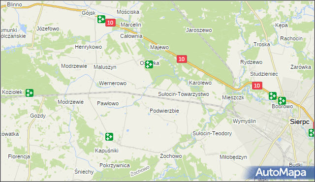 mapa Sułocin-Towarzystwo, Sułocin-Towarzystwo na mapie Targeo