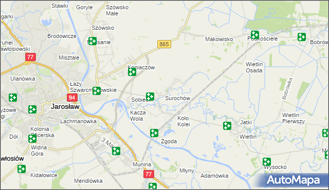 mapa Surochów, Surochów na mapie Targeo