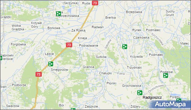 mapa Sutków, Sutków na mapie Targeo