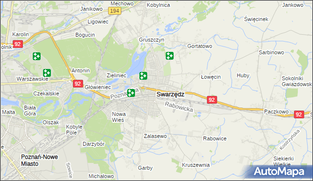 mapa Swarzędz, Swarzędz na mapie Targeo